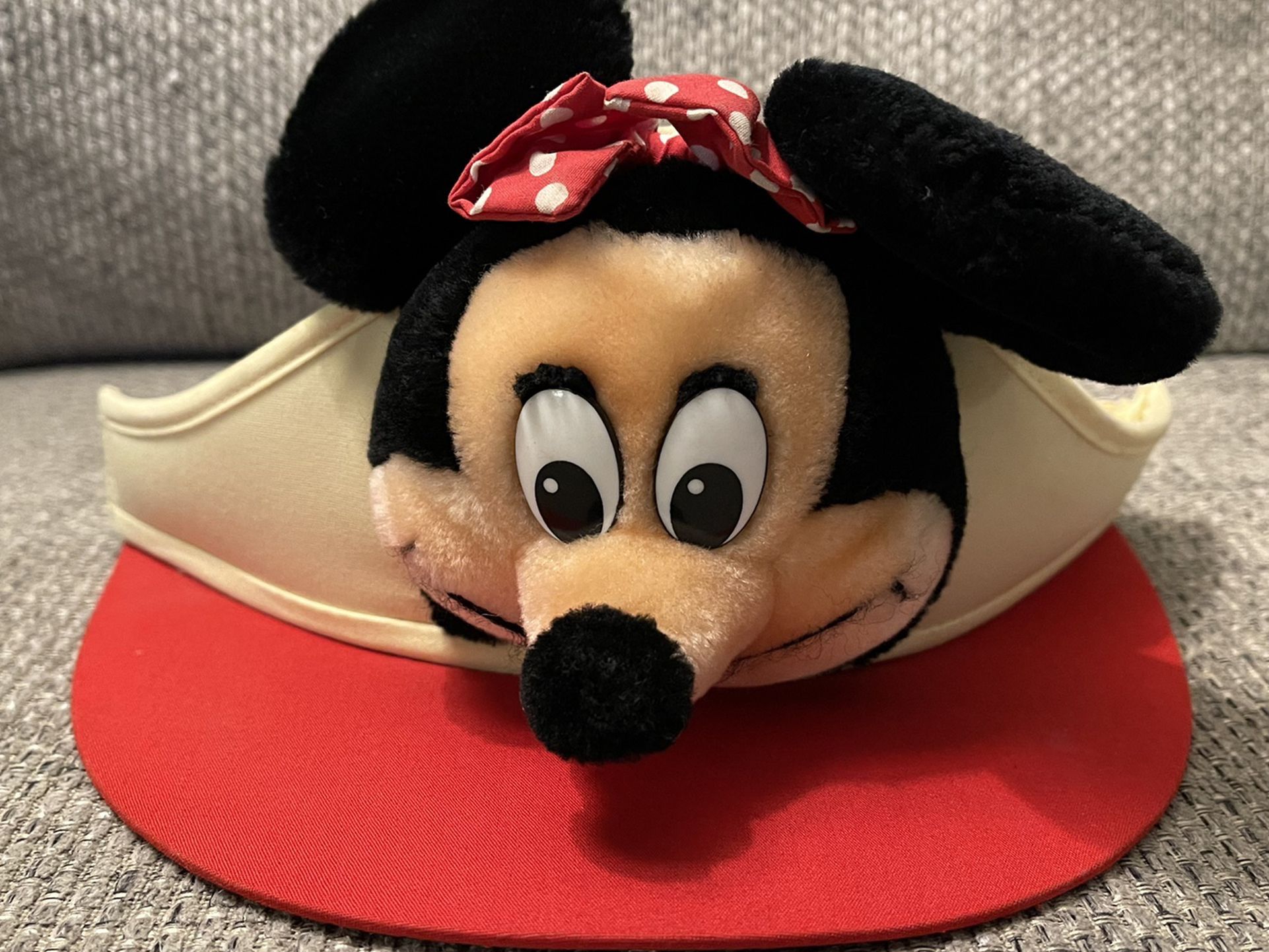 Vintage 1970s Disney Mickey Mouse Plush Visor Hat Disneyland Disney World Wdw