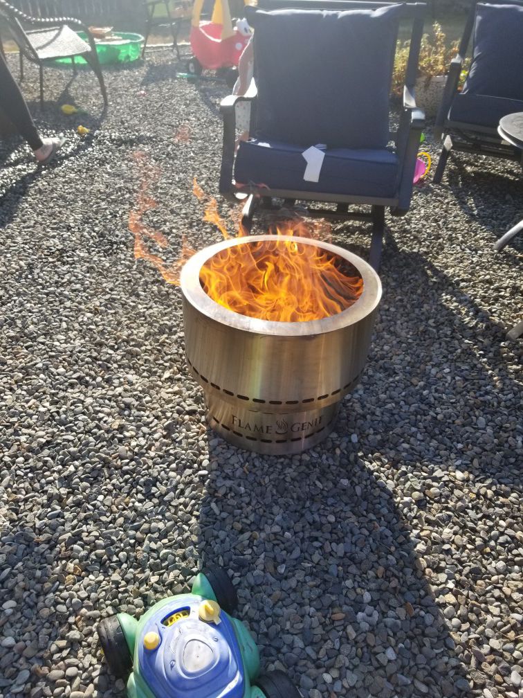 Flame genie pellet fire pit stainless