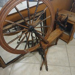 Antique Weaving Loom-Spinning Wheel