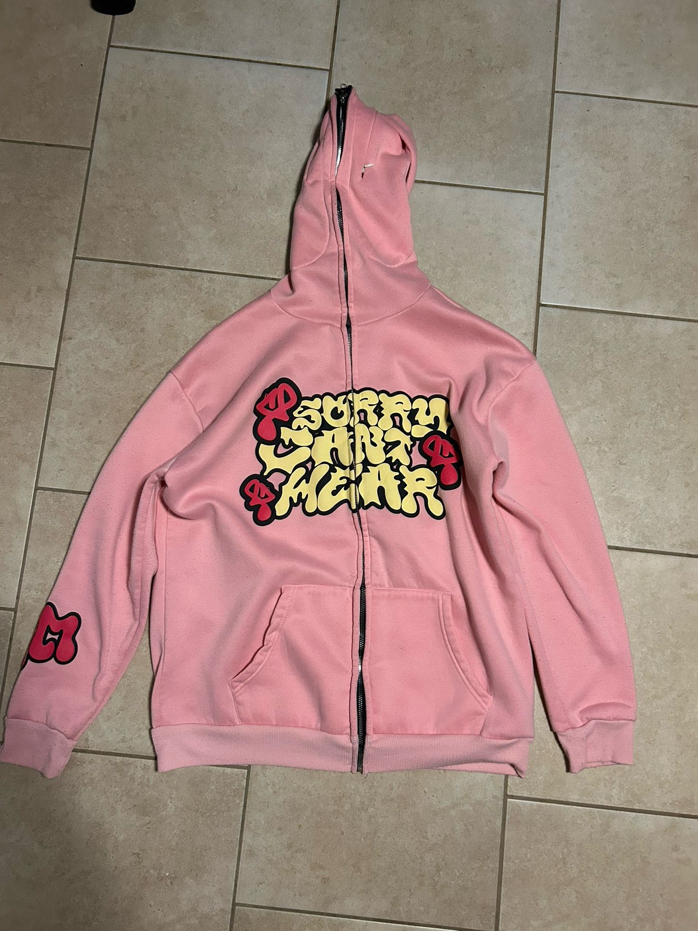 Full Zip Up Pink Hoodie (sorry Can’t Hear)