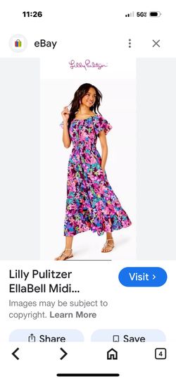 Lilly Pulitzer EllaBell Midi Cherry Ganache Cotton Dress Size XL Retail $238