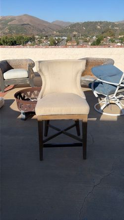 Upholstered Bar Stool with Wood Frame