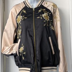 Satin Embroidered Reversible Jacket $45