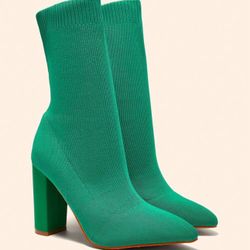 Green sock Heels