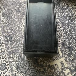 Black Storage Ottoman With Serving Style Tuffet.