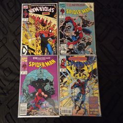 Spider-Man comic book lot 4! Marvel. Vintag. Keys. Todd Mcfarlane. 1990.