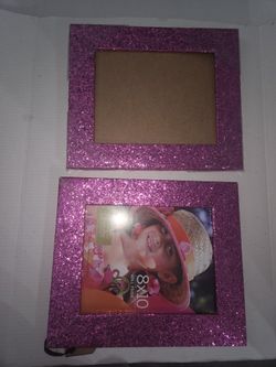 Sparkly Hot Pink Picture Frames Set Of 2