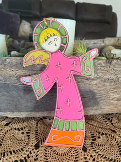 Vintage mid-century, modern psychedelic angel decoration