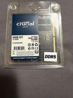 Crucial 64GB DDR5 5600 SODIMM RAM Kit (2x32GB)