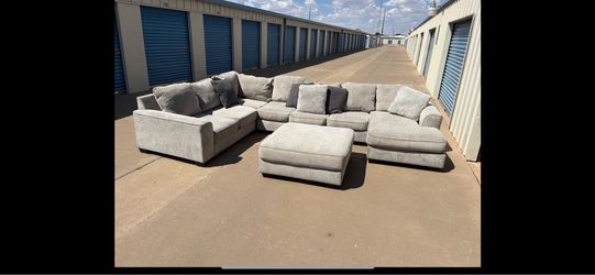 Huge Gray Sectional Sofa with Ottoman