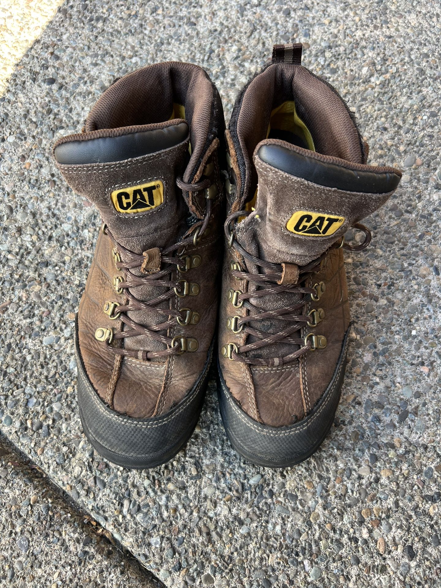 CAT CATERPILLAR WORK Boots Mens Waterproof Brown