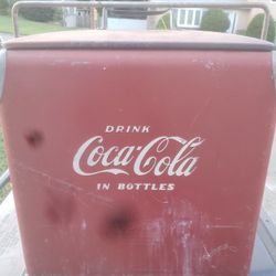 Vintage Metal Coca-Cola Cooler.