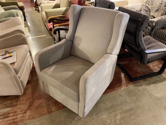 Slim Grey Swivel Glider Chair