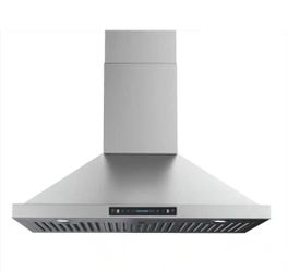 Range Hood 30 in. 900 CFM Convertible Wall Mount Downdraft System in Stainless Steel with Gesture Touch and Remote Control, Carbon Filter and 2 LED 2C