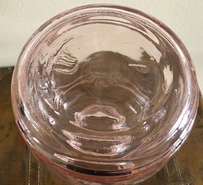 Pink Glass Angled Neck Canister Jar Casadis Milano Farms Products Bail Lid  Seal