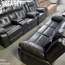 Gray Sofa, Loveseat, & Chair