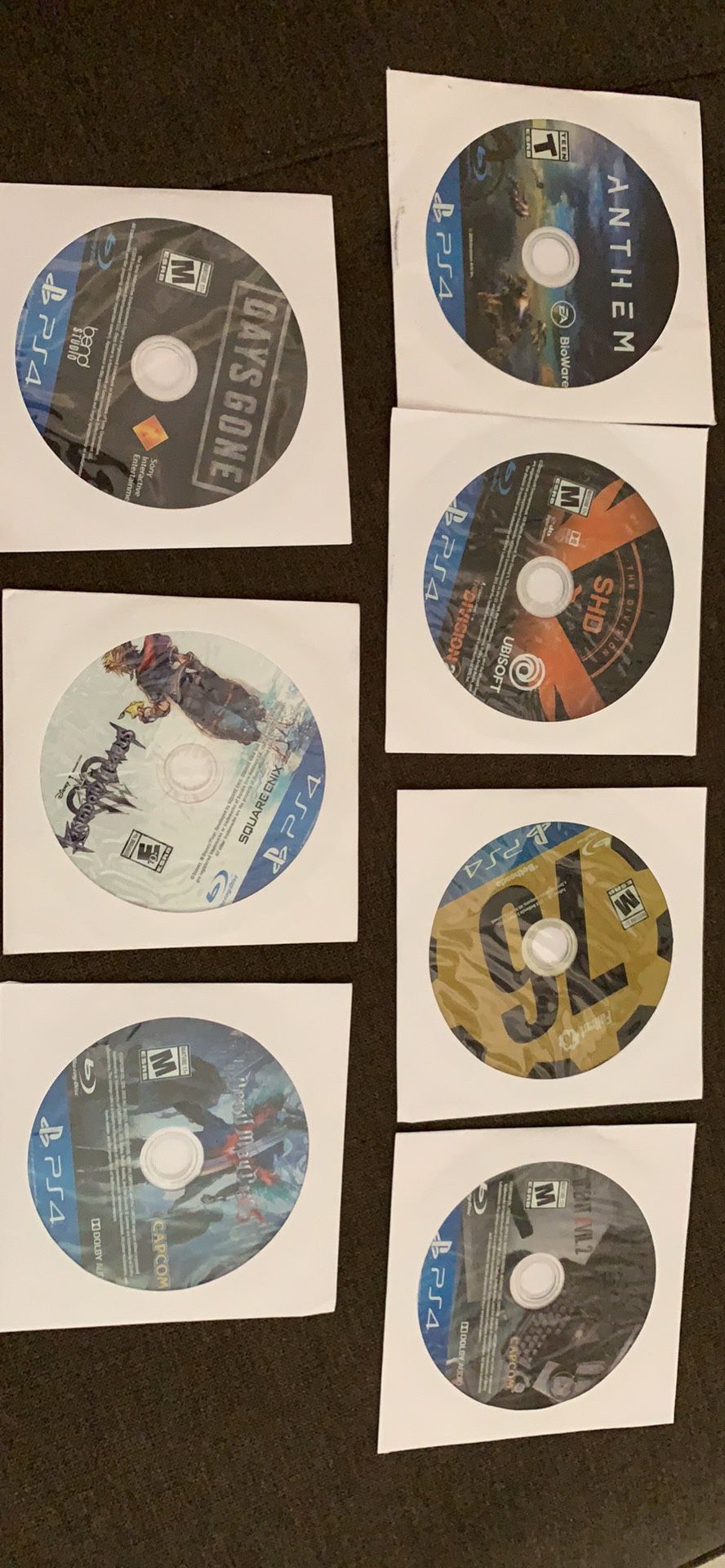 PS4 Games!!! Days Gone, Kingdom Hearts III, DMC5, Anthem, Division 2, FALLOUT 76, Resident Evil 2
