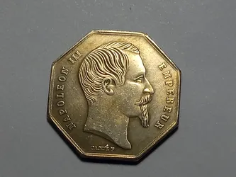 Napoleon III France Octagonal Medal / Token / Coin
