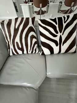Cowhide Zebra Pillows…