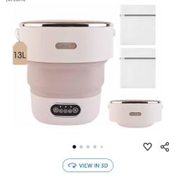 13L Portable Washing Machine, Mini Foldable Washer with Spin Basket and 2 Wash Bags, Ideal for Underwear, Socks, Baby Clothes and Shoes - Perfect for 