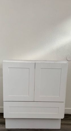 White bathroom vanity