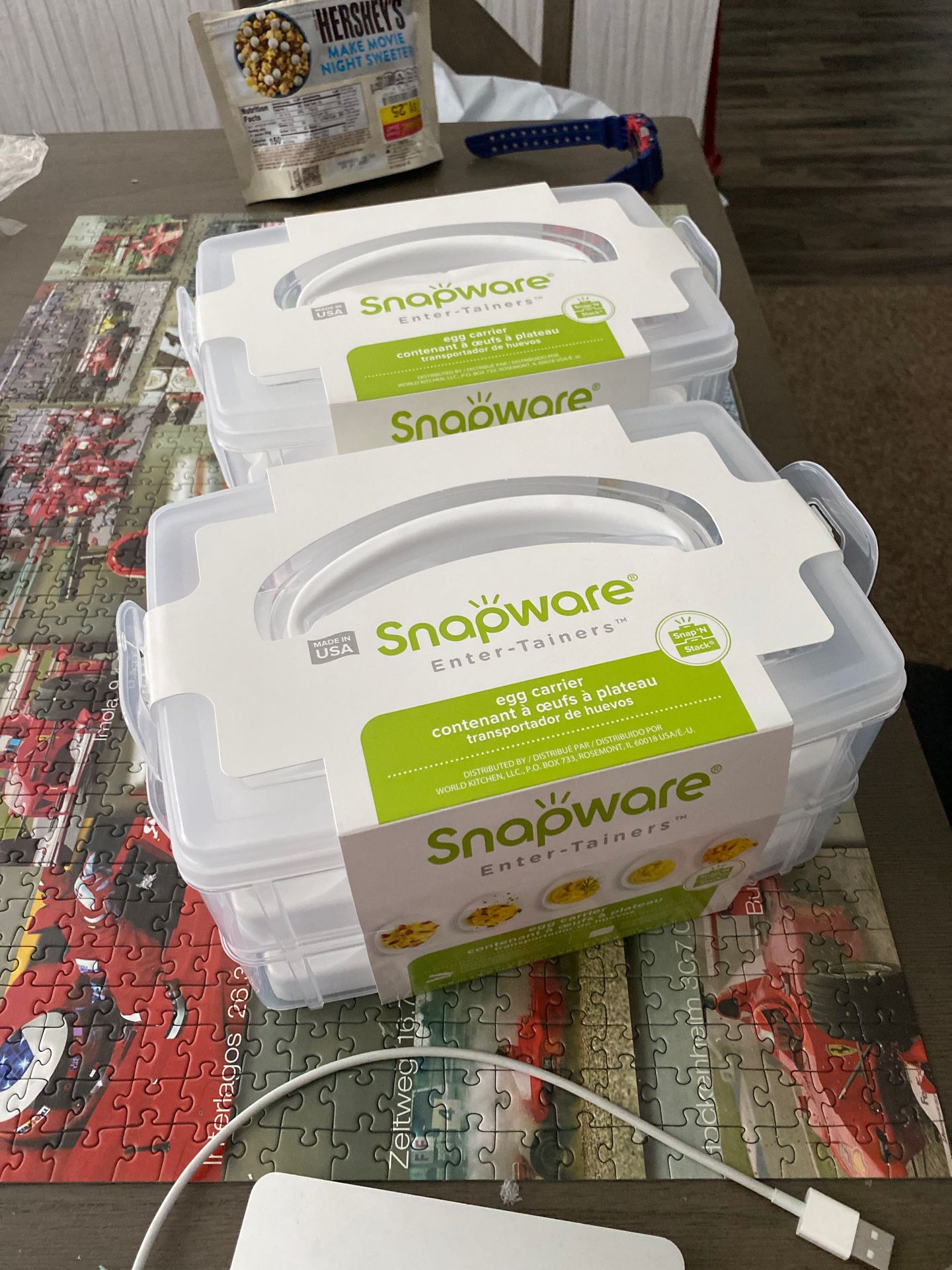 Snapware snap n stack 2 layer food storage with egg holder trays