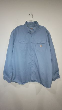 🔥 Men's FR Shirt Size 2XL  Fire Resistant Work Shirt XXL Blue PRICE Is Firm Cash Only