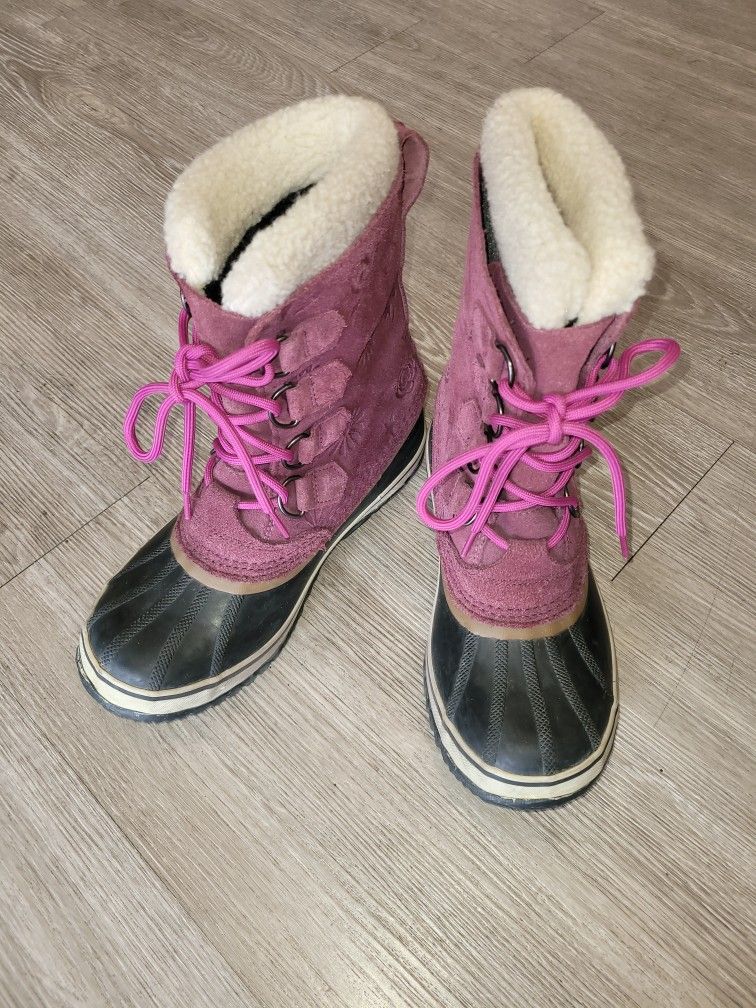 SOREL pink Suede Leather Boots, Size 8