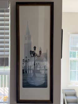 Framed Venice Canal Wall Art Print