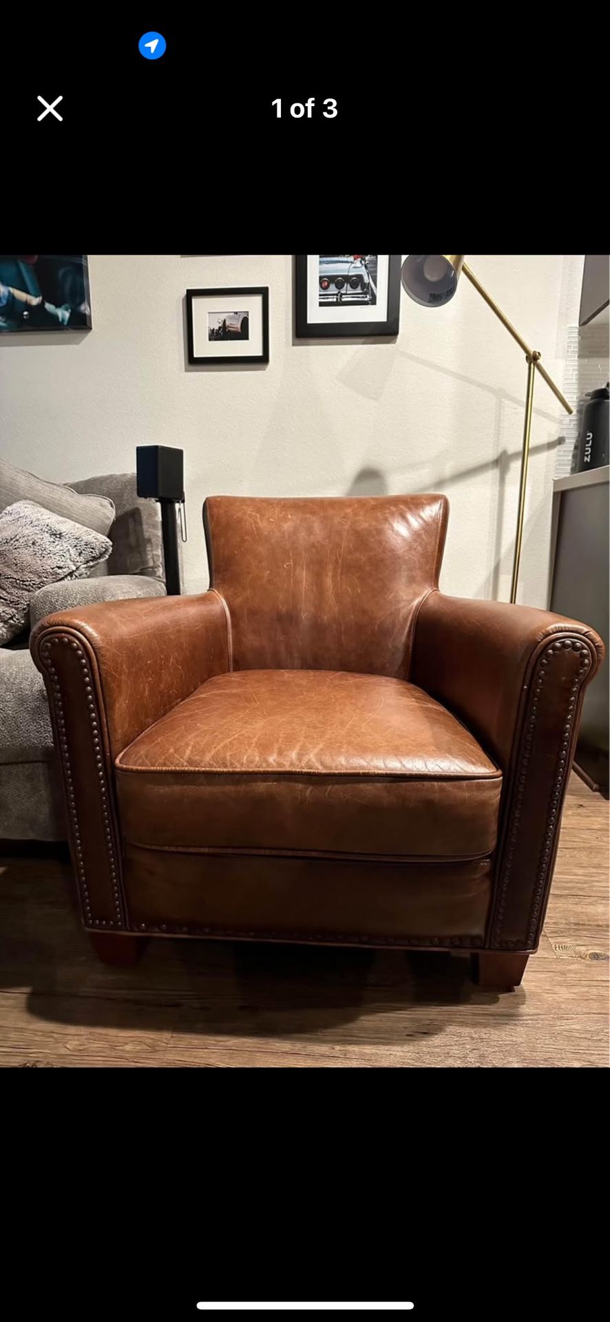 Pottery Barn Leather Armchair