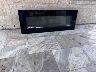 Wall-Mount Electric Fireplace with Glass Front