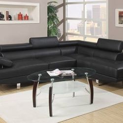 Brand New Black Or White Leather Sectional