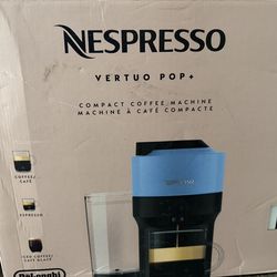 NEW Nespresso Vertuo Pop Coffee Maker Blue and Espresso Machine by DeLonghi grey