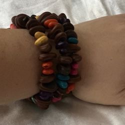 Colorful Beaded Bracelet Unisex, Adjustable String real beans Bracelet Stylish