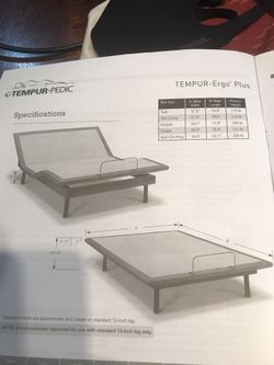 Tempurpedic ergo plus king size adjustable frame and mattress