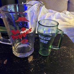VINTAGE PIZZA HUT PITCHER and WHATABURGER GLASS 