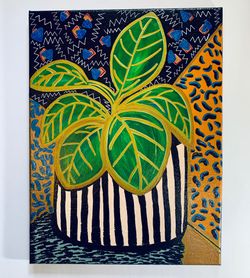 🌈Retro party plant painting!🌿🎨