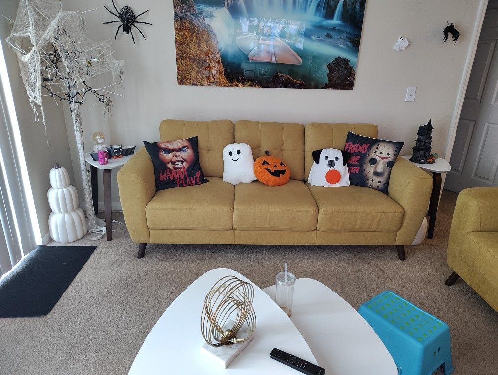 BRAND NEW GOLDEN YELLOW COUCHES