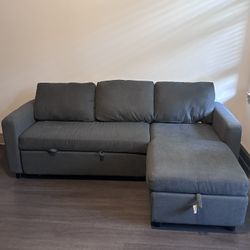Like-New L-Shaped Sleeper Sofa with USB – Moving Sale!