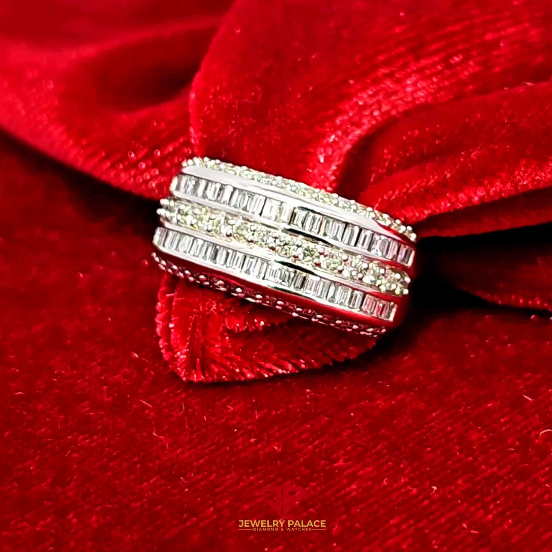 MENS Diamond Ring 10K White Gold Diamond 1.52ctw Diamond