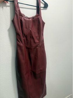 Red / Wine  Pleather  Dress
