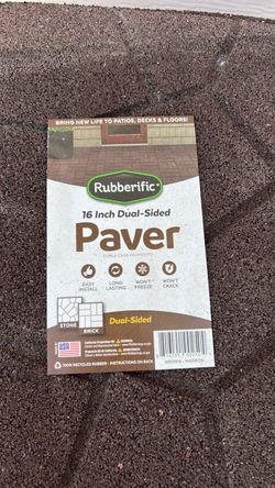Rubberific 16-Inch Dual-Sided Rubber Paver Brown