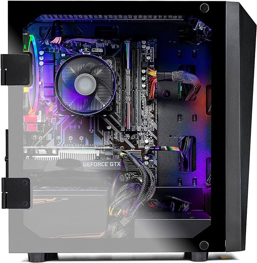 SkyTech Blaze II Gaming Computer PC Desktop – Ryzen 5 2600 6-Core 3.4 GHz, NVIDIA GeForce GTX 1660 6G, 500G SSD, 8GB DDR4, RGB, AC WiFi, Windows 10 Ho