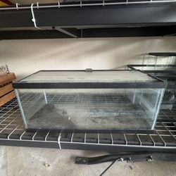 20 Gallon Long Fish Tank Aquarium. Comes With Lid, Light, And Fluval Substrate. 