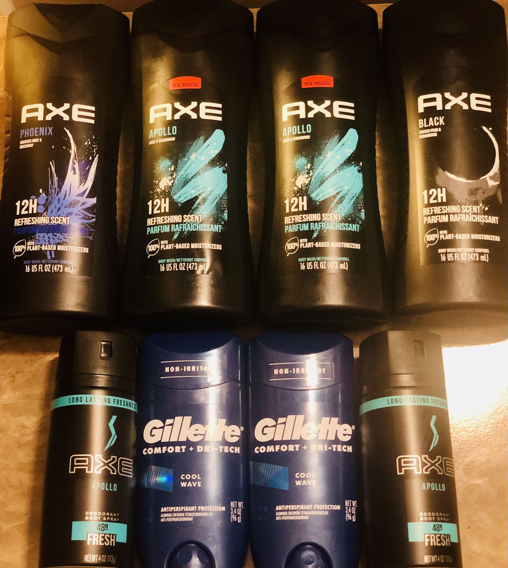 AXE & Gillette MEN’S Deodorants Sprays Bodywashes Personal Care Bundle