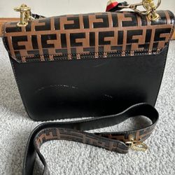 Fendi Kan I Bag Zucca Embossed Leather Medium