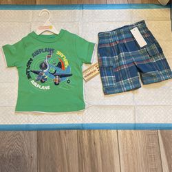 Little Boys Shirt Set By Kids Headquarters , Size 12 Mos, NWT, Original Cost $30