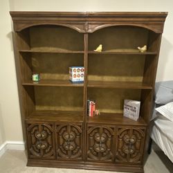 Two Vintage Bookcases/Bookshelves with Drawers 