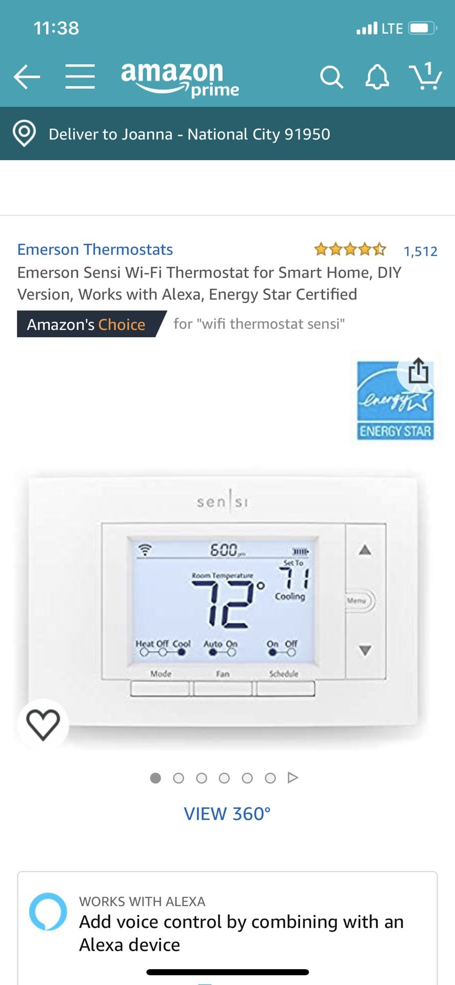 Sensi WiFi thermostat