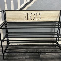Rae Dunn 3-Tier Metal Shoe Rack – Stylish & Sturdy